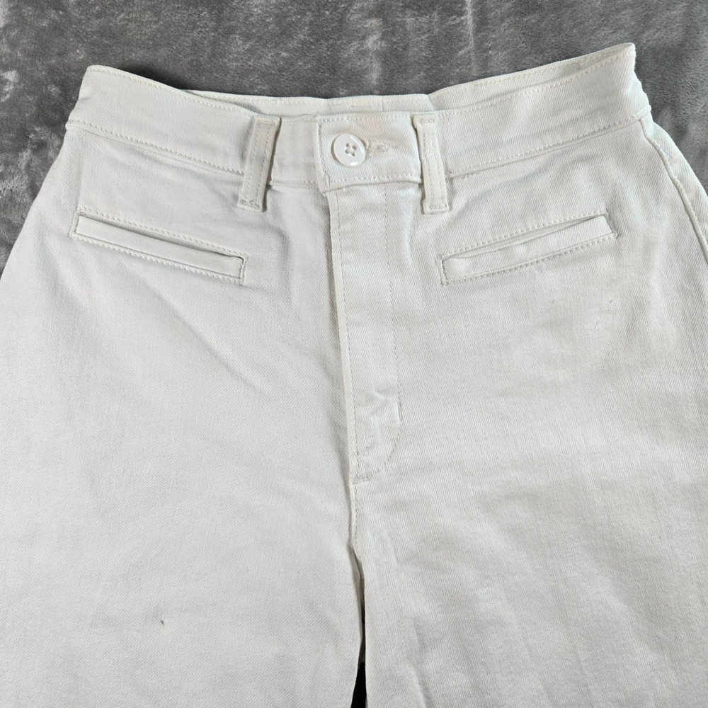 Levi's Ribcage Wide Leg Crop Jeans White‎ Denim Size 27x28
